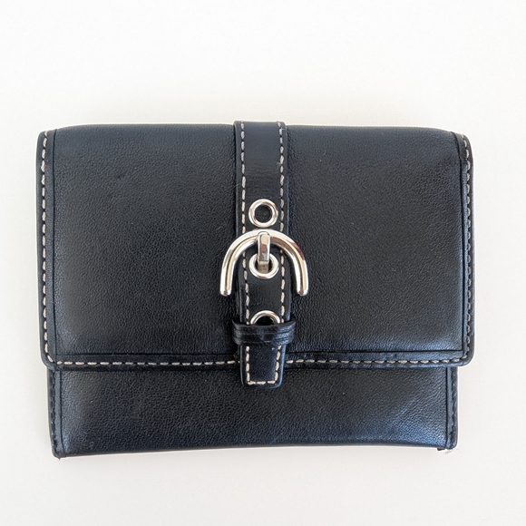 Coach Black Leather Bag with Silver Hardware - Picture 1 of 8